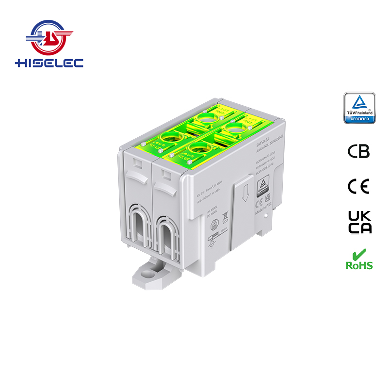 SAT50-23系列黄绿色 2回路 铝铜通用接线端子