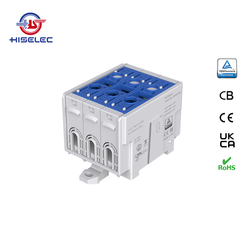 SAT50-32系列蓝色 3回路 铝铜通用接线端子