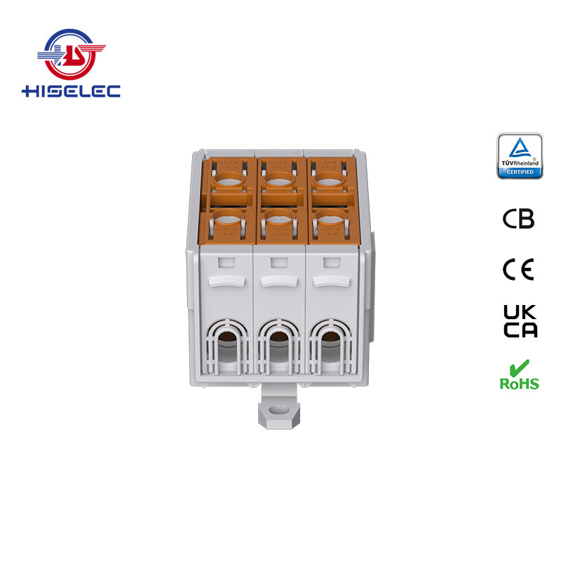 SAT50-34系列棕色 3回路 铝铜通用接线端子