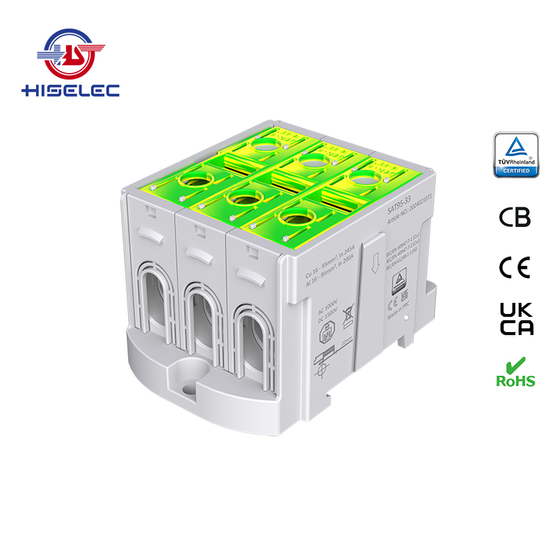 SAT95-33系列黄绿色 3回路 铝铜通用接线端子