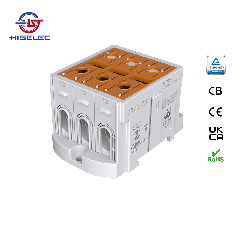 SAT95-34系列棕色 3回路 铝铜通用接线端子