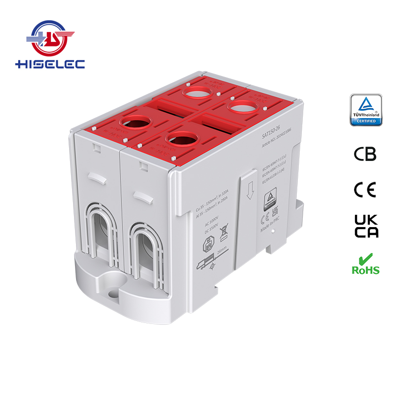 SAT150-26 series red 2 ways Al/Cu universal terminal block