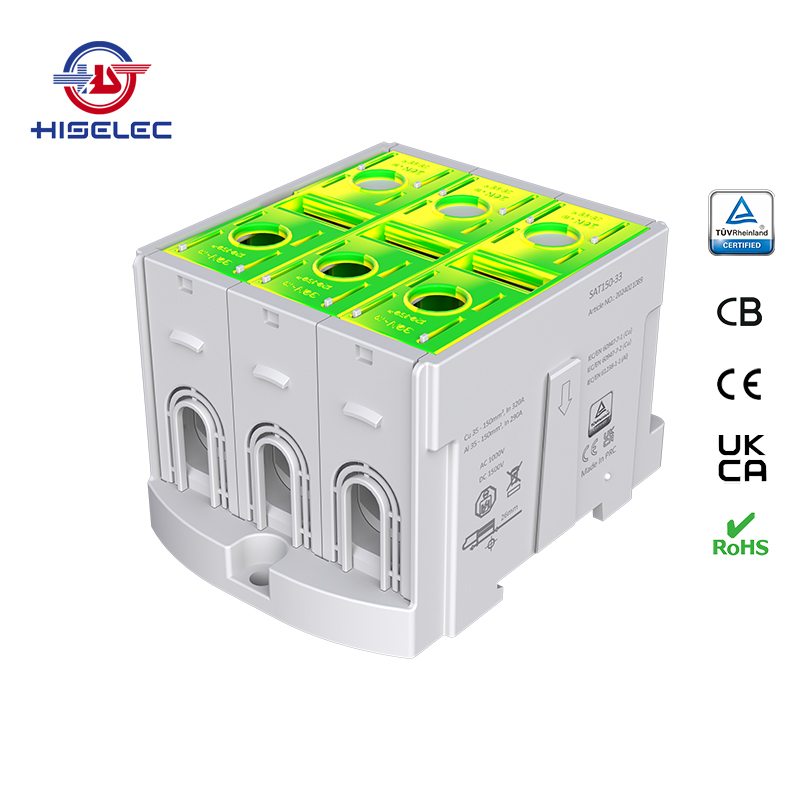 SAT150-33系列黄绿色 3回路 铝铜通用接线端子