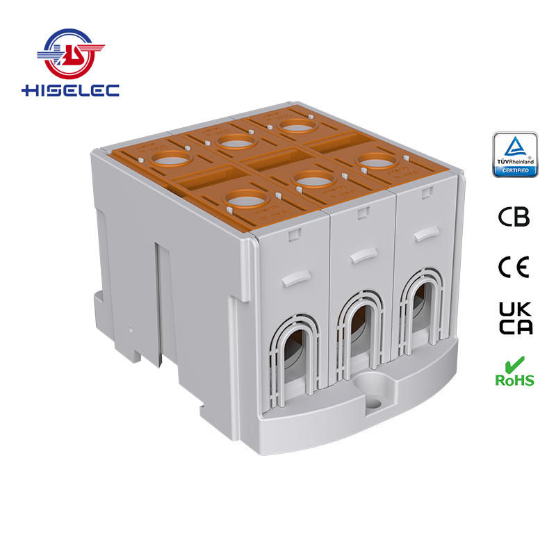 SAT150-34系列棕色 3回路 铝铜通用接线端子