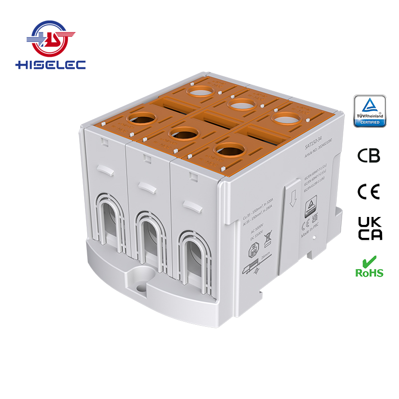 SAT150-34系列棕色 3回路 铝铜通用接线端子