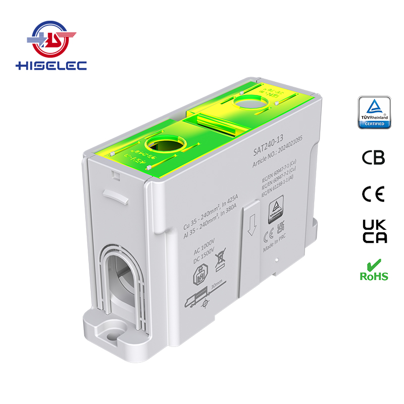 SAT240-13系列黄绿色 1回路 铝铜通用接线端子