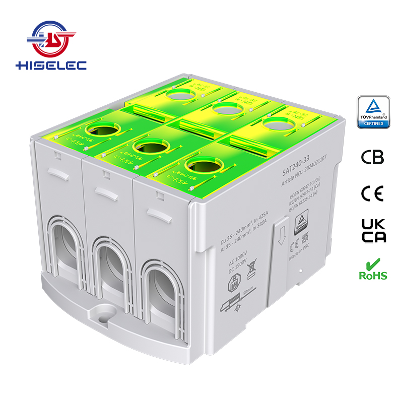 SAT240-33系列黄绿色 1回路 铝铜通用接线端子